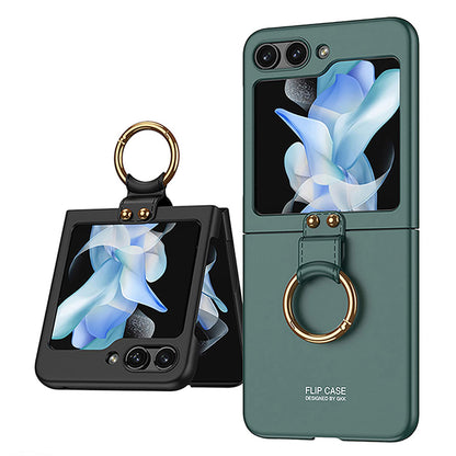 Galaxy Z Flip 5 Kılıf Zore Kıpta Yüzüklü Flip Sert Kılıf