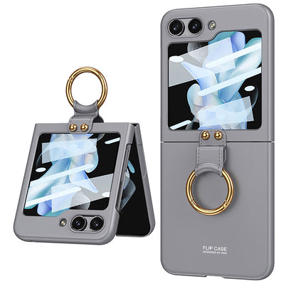Galaxy Z Flip 5 Kılıf Zore Kıpta Yüzüklü Flip Sert Kılıf