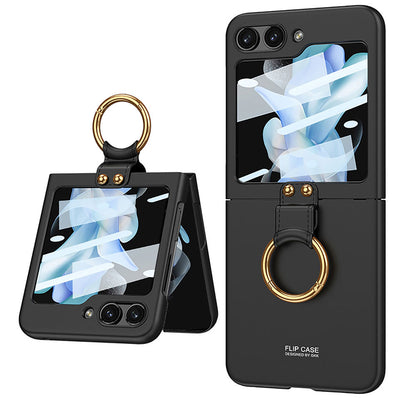 Galaxy Z Flip 5 Kılıf Zore Kıpta Yüzüklü Flip Sert Kılıf