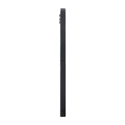 Galaxy Z Flip 6 Kılıf M-safe Şarj Özellikli 600D Aramid Fiber Pitaka Ultra-Slim Classic Serisi Black-Grey Twill Kılıf