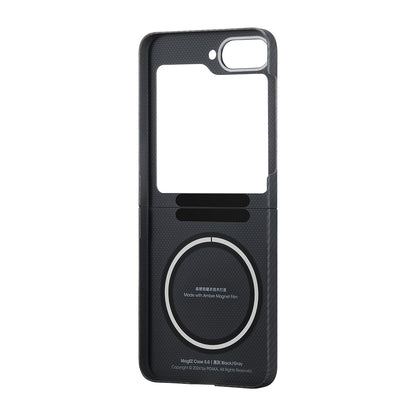 Galaxy Z Flip 6 Kılıf M-safe Şarj Özellikli 600D Aramid Fiber Pitaka Ultra-Slim Classic Serisi Black-Grey Twill Kılıf