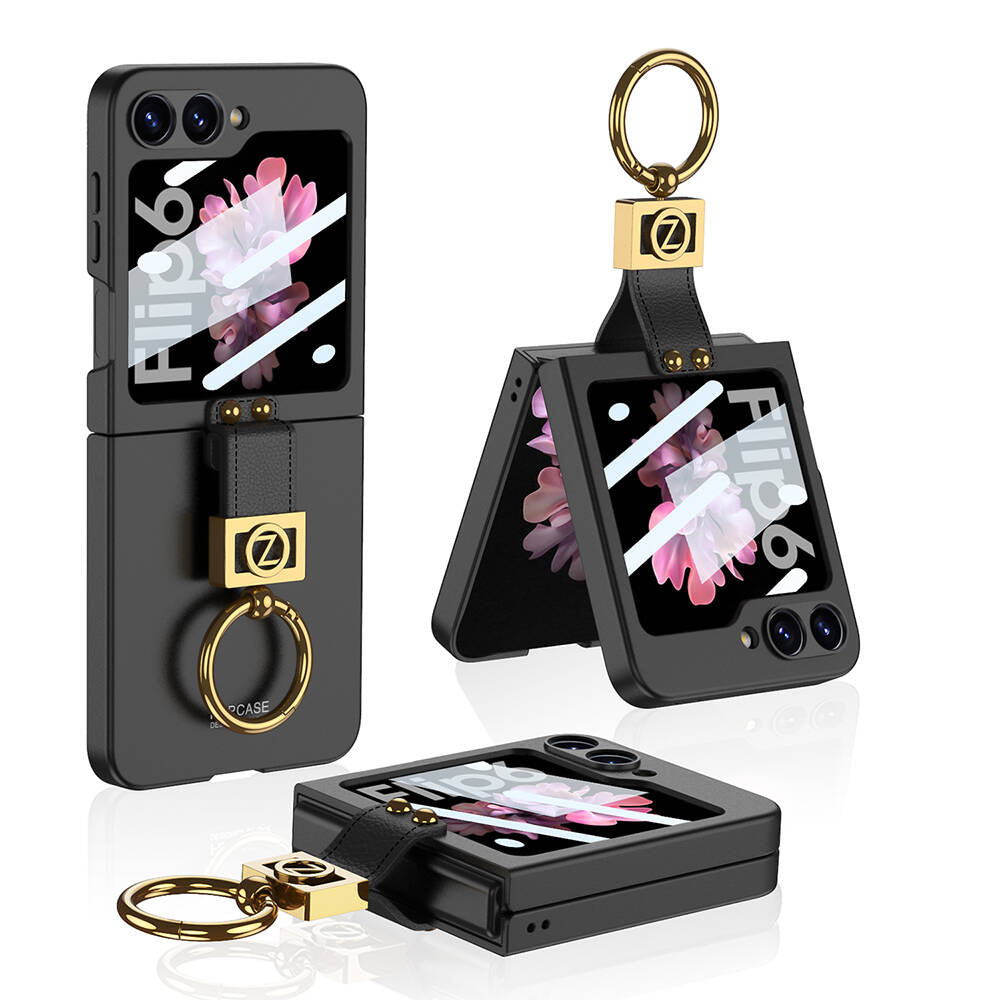 Galaxy Z Flip 6 Kılıf Zore Z Harfli Yüzüklü Kıpta Kılıf