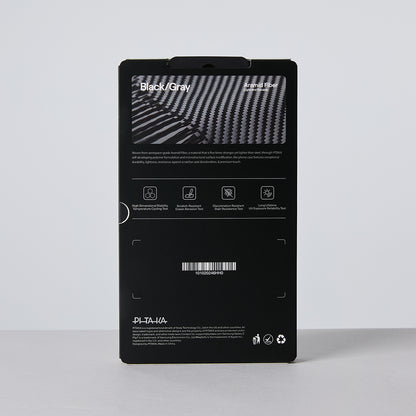Galaxy Z Flip 7 Kılıf M-safe Şarj Özellikli 600D Aramid Karbon Fiber Pitaka Ultra-Slim Classic Serisi Black-Grey Twill Kılıf
