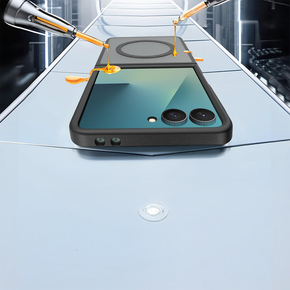 Galaxy Z Flip 7 Kılıf M-Safe Şarj Özellikli Kamera Korumalı Zore Lunex Kılıf