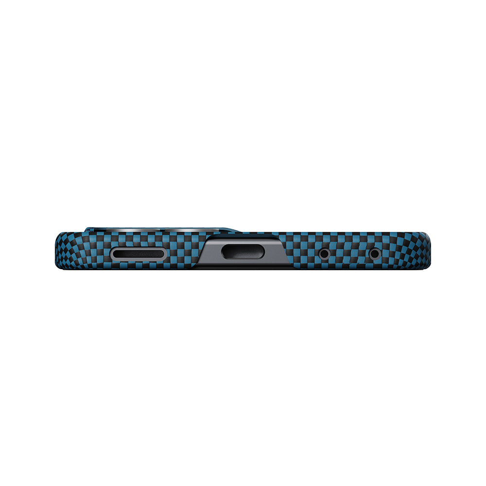Galaxy Z Flip 8 Kılıf M-safe Şarj Özellikli Aramid Karbon Fiber Pitaka Tactile Woven Sunset-Moonrise Serisi Kılıf