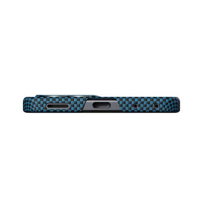 Galaxy Z Flip 8 Kılıf M-safe Şarj Özellikli Aramid Karbon Fiber Pitaka Tactile Woven Sunset-Moonrise Serisi Kılıf
