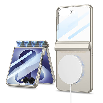Galaxy Z Flip 8 Kılıf M-safe Şarj Özellikli Zore Kıpta KPT-04 Sert PC Kılıf