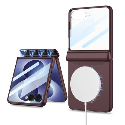 Galaxy Z Flip 8 Kılıf M-safe Şarj Özellikli Zore Kıpta KPT-04 Sert PC Kılıf