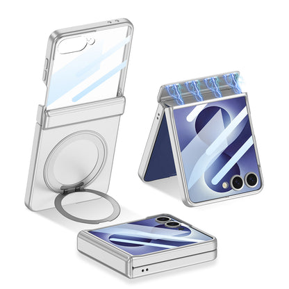 Galaxy Z Flip 8 Kılıf M-safe Şarj Özellikli Zore Kıpta KPT-06 Ring Standlı Kılıf