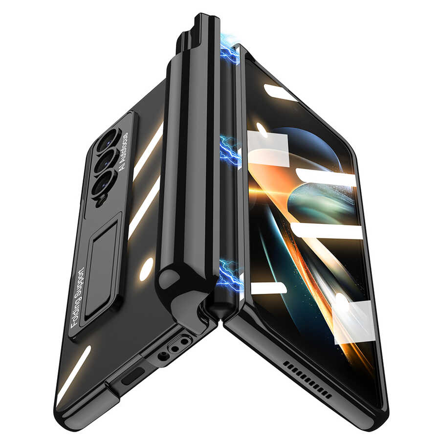 Galaxy Z Fold 4 Kılıf Zore Kıpta Standlı Kalem Bölmeli Kılıf