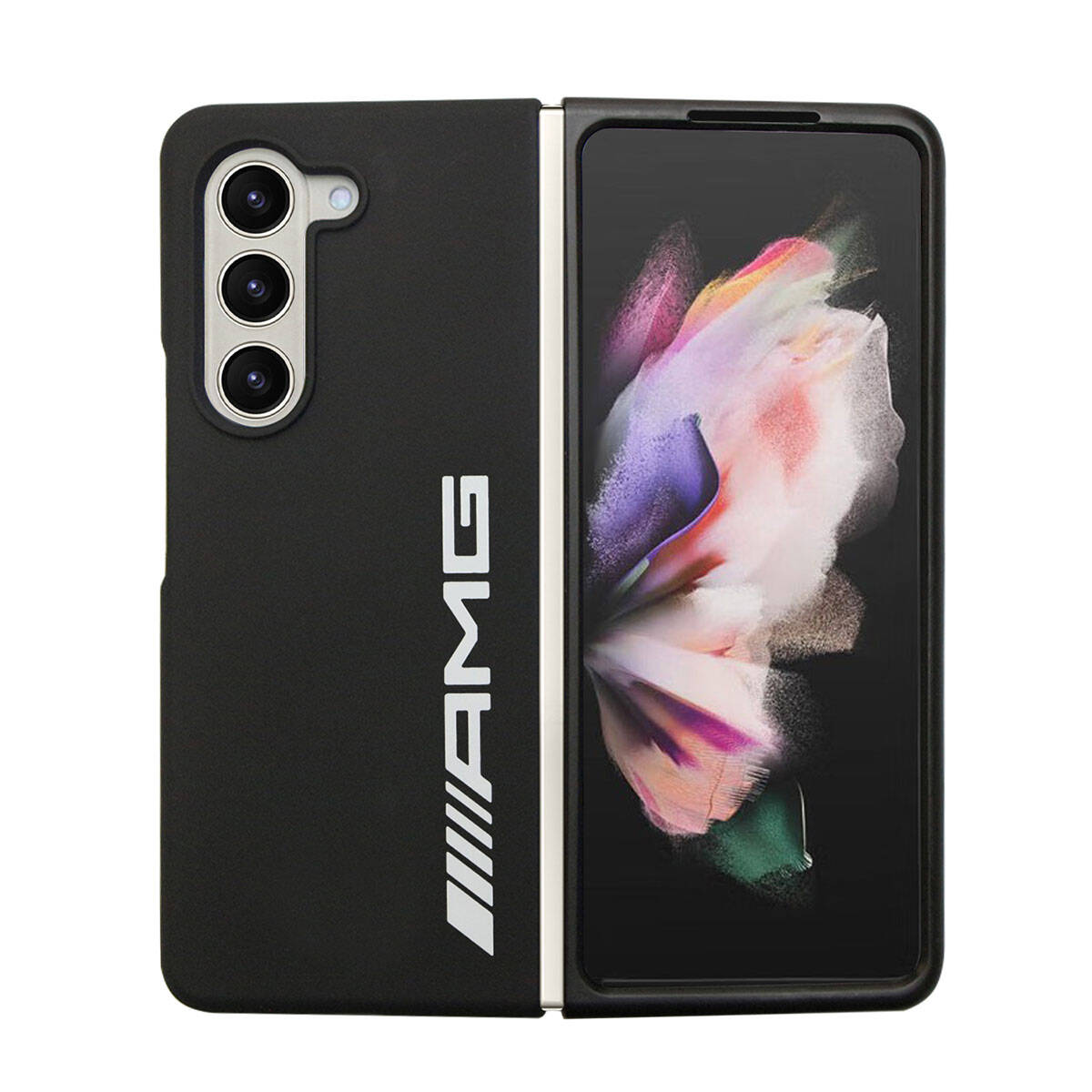 Galaxy Z Fold 5 Kılıf AMG M-safe Şarj Özellikli Büyük Logo Dizayn orijinal Lisanslı Kılıf