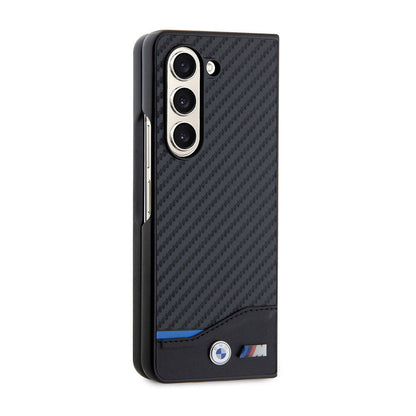 Galaxy Z Fold 5 Kılıf BMW Orijinal Lisanslı M Logolu PU Karbon Kılıf