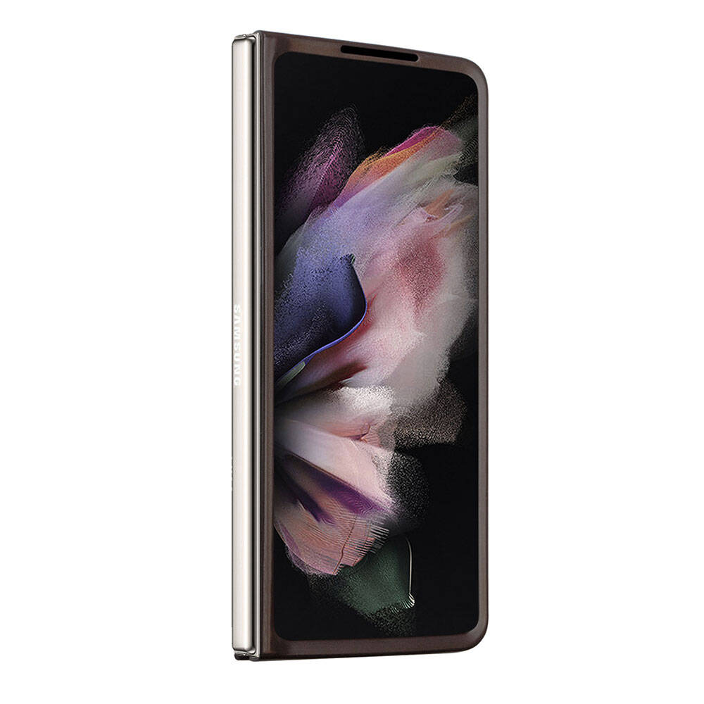 Galaxy Z Fold 5 Kılıf Guess Orijinal Lisanslı PU Deri Taşlı Üçgen Logo 4G Desenli Strass Kılıf