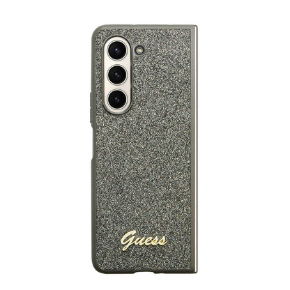 Galaxy Z Fold 5 Kılıf Guess Orijinal Lisanslı Yazı Logolu Glitter Flakes Kılıf