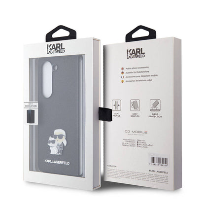Galaxy Z Fold 5 Kılıf Karl Lagerfeld Orijinal Lisanslı K&C Metal Logolu Saffiano Kılıf