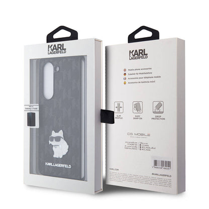Galaxy Z Fold 5 Kılıf Karl Lagerfeld Orijinal Lisanslı KL Desenli Choupette İkonik Saffiano Kılıf