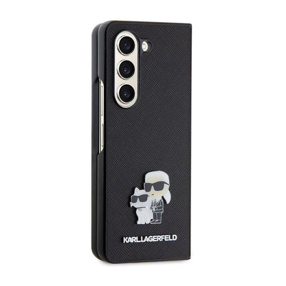 Galaxy Z Fold 5 Kılıf Karl Lagerfeld orijinal Lisanslı K&C Metal Logolu Saffiano Kılıf