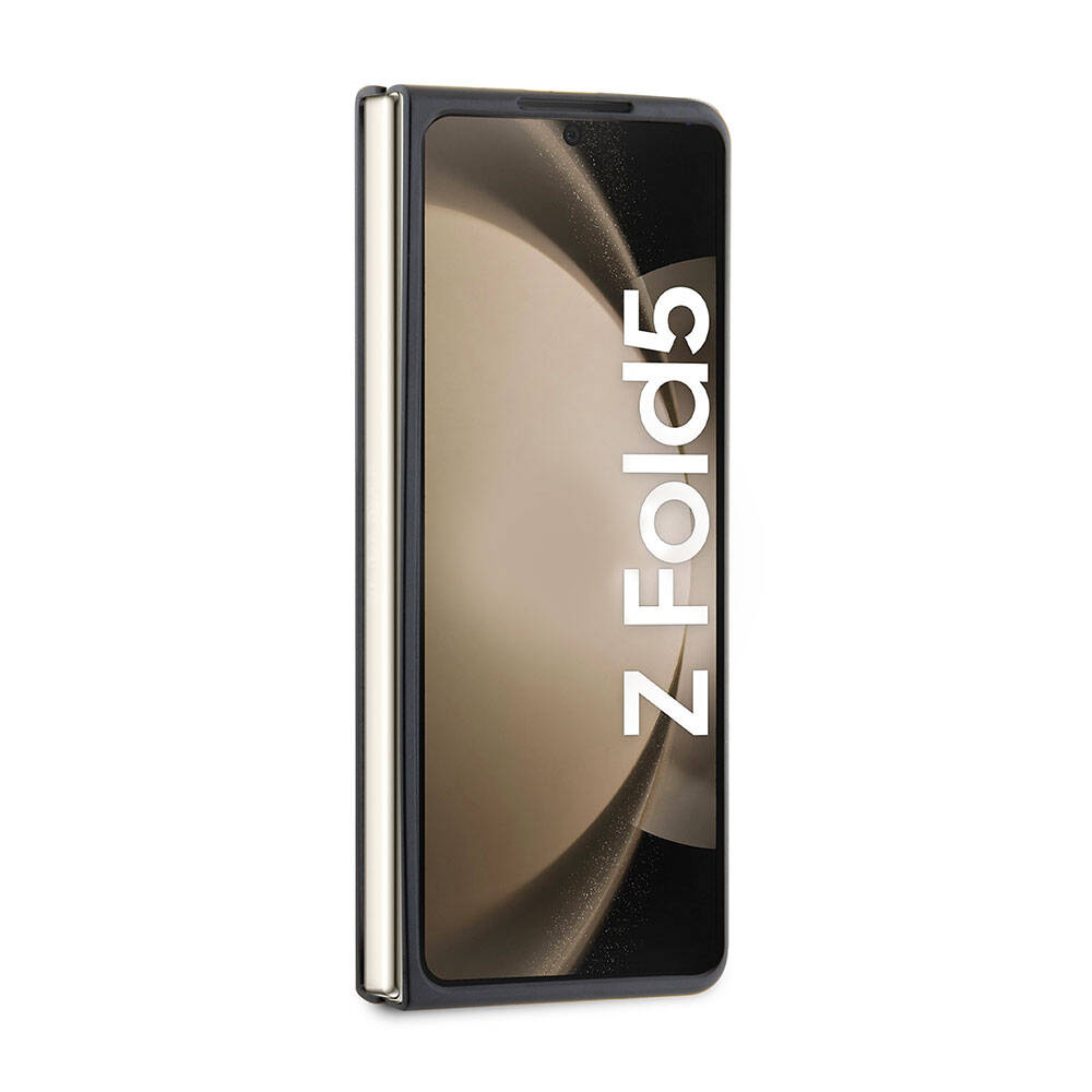 Galaxy Z Fold 5 Kılıf Lacoste orijinal Lisanslı PU Pike Desenli Arka Yüzey İkonik Timsah Dokuma Logolu Kılıf