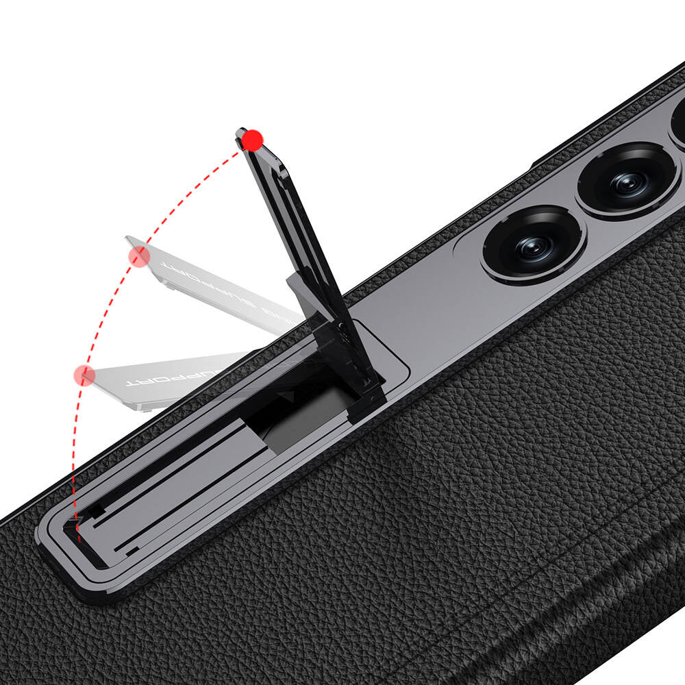 Galaxy Z Fold 6 Kılıf Deri Standlı Zore Kıpta Premium Kılıf