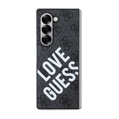 Galaxy Z Fold 6 Kılıf Guess Orijinal Lisanslı M-safe Şarj Özellikli Love Guess Printing Kılıf