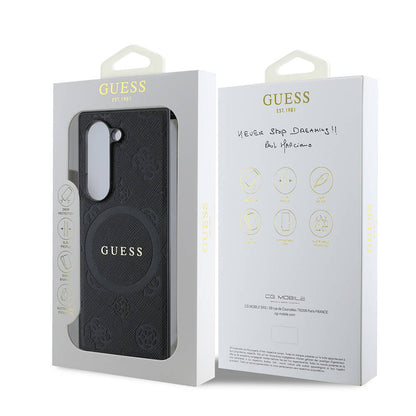 Galaxy Z Fold 6 Kılıf Guess Orijinal Lisanslı M-safe Şarj Özellikli Saffiano Metal Logo Kılıf