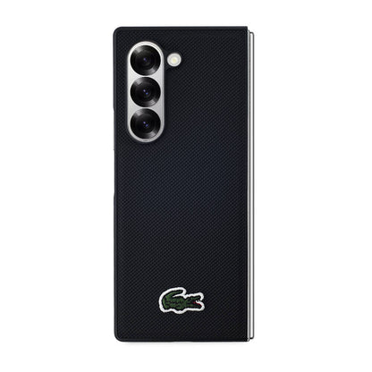 Galaxy Z Fold 6 Kılıf Lacoste Orijinal Lisanslı PU Pike Desenli Arka Yüzey İkonik Timsah Dokuma Logolu Kılıf