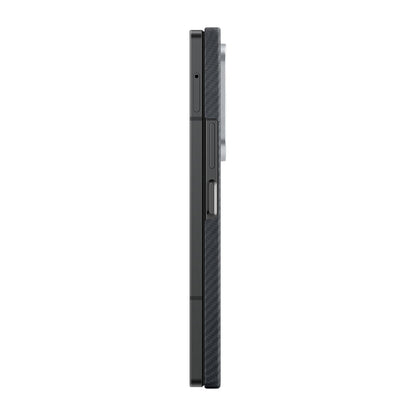 Galaxy Z Fold 6 Kılıf M-safe Şarj Özellikli 600D Aramid Karbon Fiber Pitaka Ultra-Slim Classic Serisi Black-Grey Twill Kılıf