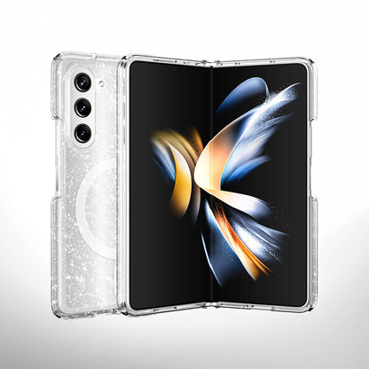 Galaxy Z Fold 6 Kılıf M-safe Şarj Özellikli Parlayan Simli Saydam Renkli Zore Allstar Kılıf