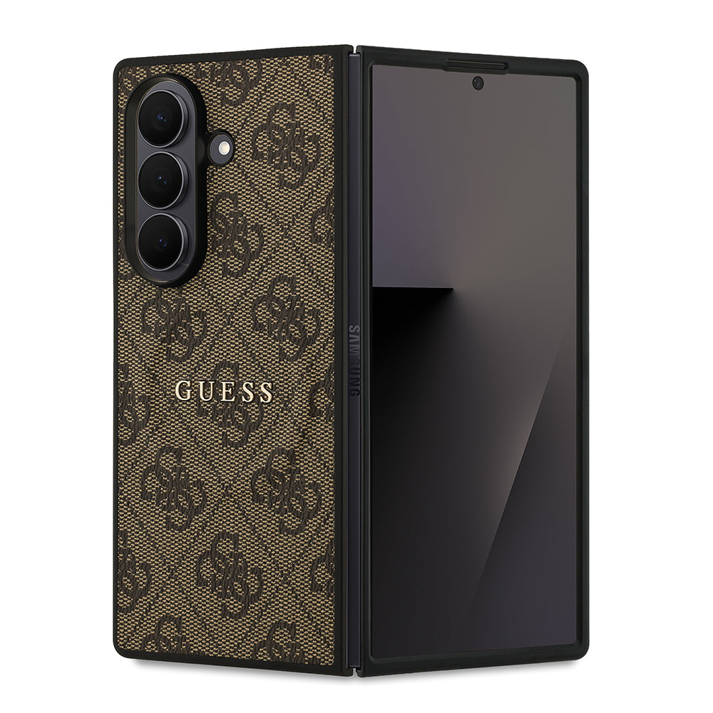 Galaxy Z Fold 7 Kılıf Guess Orijinal Lisanslı M-safe Şarj Özellikli 4G Desen Yazı Logolu Kılıf