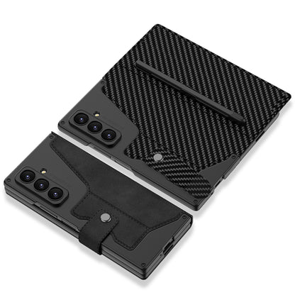 Galaxy Z Fold 7 Kılıf Kamera Korumalı Kadife Tasarımlı Zore Kıpta Kalem Bölmeli Fest Kılıf