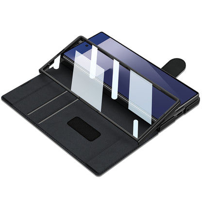 Galaxy Z Fold 7 Kılıf Kamera Korumalı Kadife Tasarımlı Zore Kıpta Kalem Bölmeli Fest Kılıf