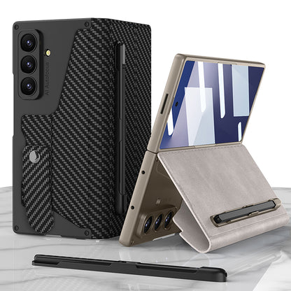 Galaxy Z Fold 7 Kılıf Kamera Korumalı Kadife Tasarımlı Zore Kıpta Kalem Bölmeli Fest Kılıf