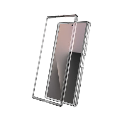 Galaxy Z Fold 7 Kılıf M-safe Şarj Özellikli Transparan Sert PC Wlons Pita Standlı Kılıf