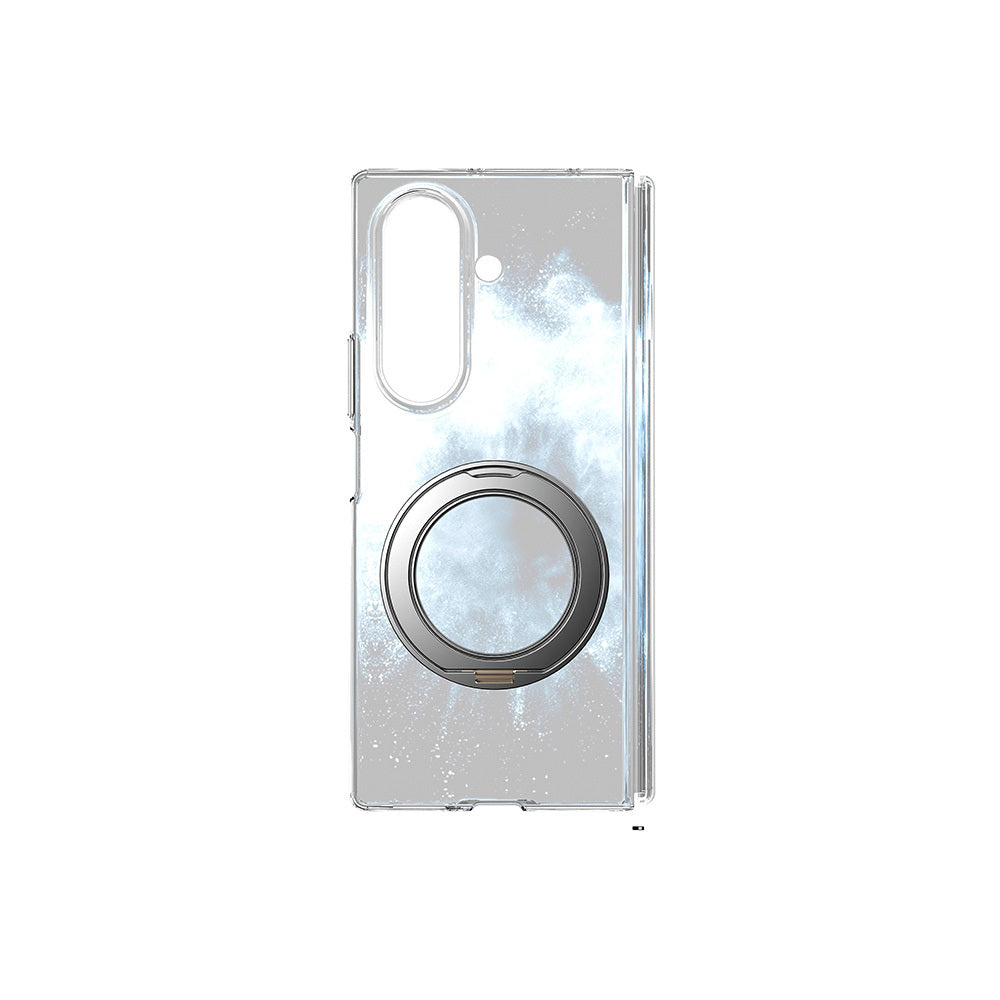 Galaxy Z Fold 7 Kılıf M-safe Şarj Özellikli Transparan Sert PC Wlons Pita Standlı Kılıf