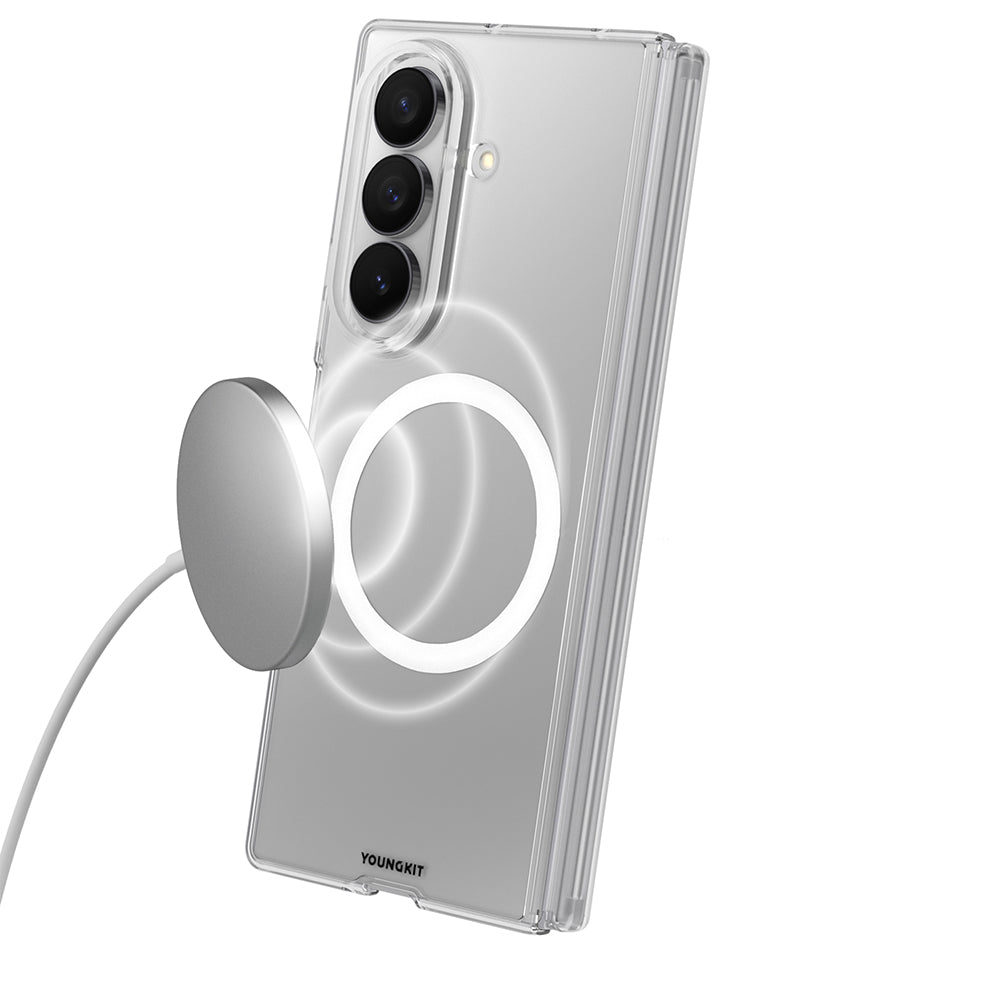 Galaxy Z Fold 7 Kılıf M-safe Şarj Özellikli Youngkit Clear Serisi Kılıf