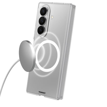 Galaxy Z Fold 7 Kılıf M-safe Şarj Özellikli Youngkit Clear Serisi Kılıf