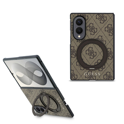 Galaxy Z Fold 8 Kılıf Guess Orijinal Lisanslı M-safe Şarj Özellikli 360 Derece Dönebilen Standlı PU Metal Logolu Kılıf