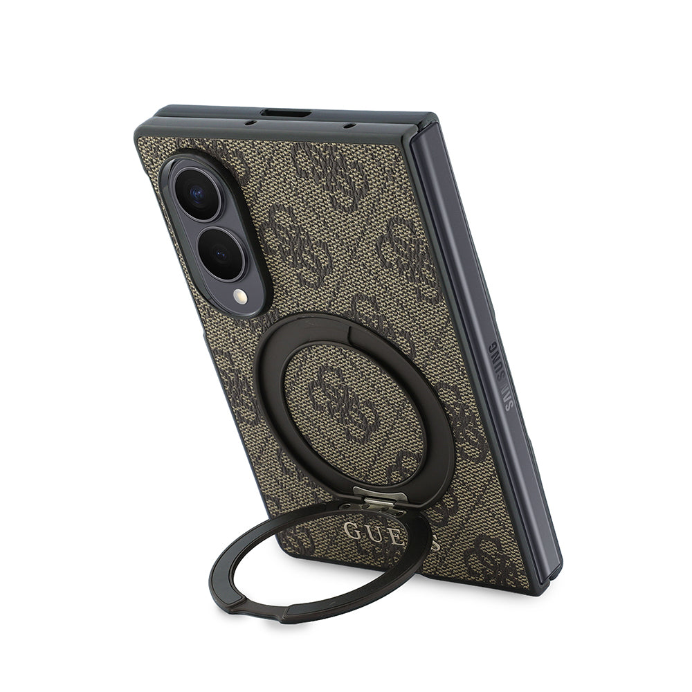 Galaxy Z Fold 8 Kılıf Guess Orijinal Lisanslı M-safe Şarj Özellikli 360 Derece Dönebilen Standlı PU Metal Logolu Kılıf