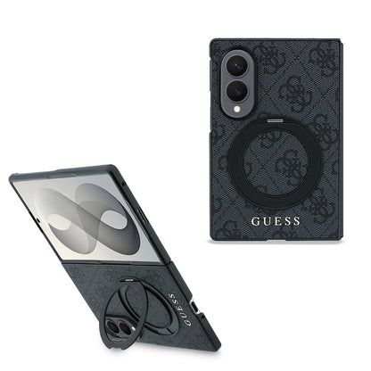Galaxy Z Fold 8 Kılıf Guess Orijinal Lisanslı M-safe Şarj Özellikli 360 Derece Dönebilen Standlı PU Metal Logolu Kılıf
