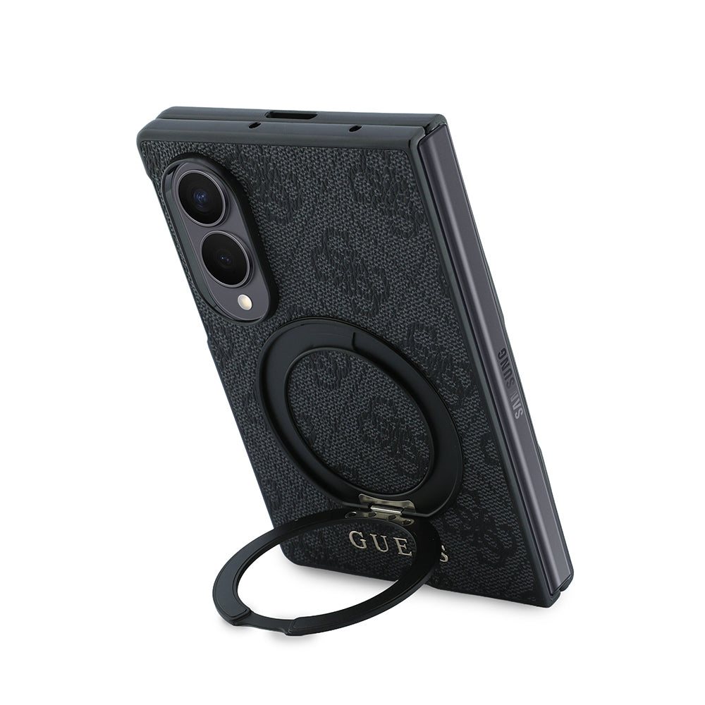 Galaxy Z Fold 8 Kılıf Guess Orijinal Lisanslı M-safe Şarj Özellikli 360 Derece Dönebilen Standlı PU Metal Logolu Kılıf