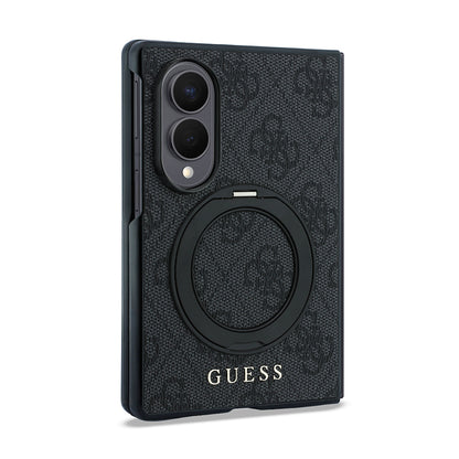 Galaxy Z Fold 8 Kılıf Guess Orijinal Lisanslı M-safe Şarj Özellikli 360 Derece Dönebilen Standlı PU Metal Logolu Kılıf