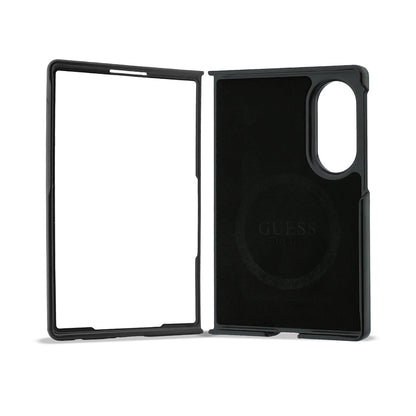 Galaxy Z Fold 8 Kılıf Guess Orijinal Lisanslı M-safe Şarj Özellikli 360 Derece Dönebilen Standlı PU Metal Logolu Kılıf