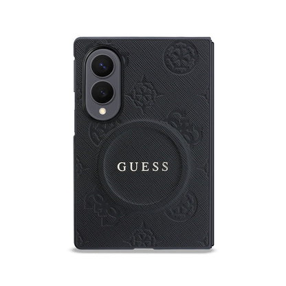 Galaxy Z Fold 8 Kılıf Guess Orijinal Lisanslı M-safe Şarj Özellikli Peony Sıcak Baskılı Klasik Yazı Logolu Saffiano Kılıf