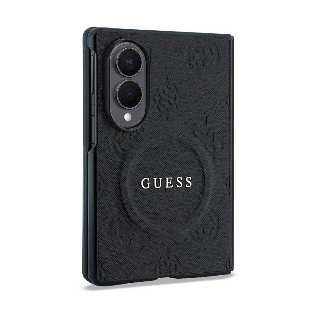 Galaxy Z Fold 8 Kılıf Guess Orijinal Lisanslı M-safe Şarj Özellikli Peony Sıcak Baskılı Klasik Yazı Logolu Saffiano Kılıf