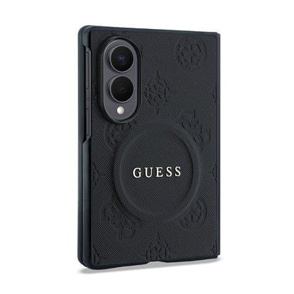 Galaxy Z Fold 8 Kılıf Guess Orijinal Lisanslı M-safe Şarj Özellikli Peony Sıcak Baskılı Klasik Yazı Logolu Saffiano Kılıf