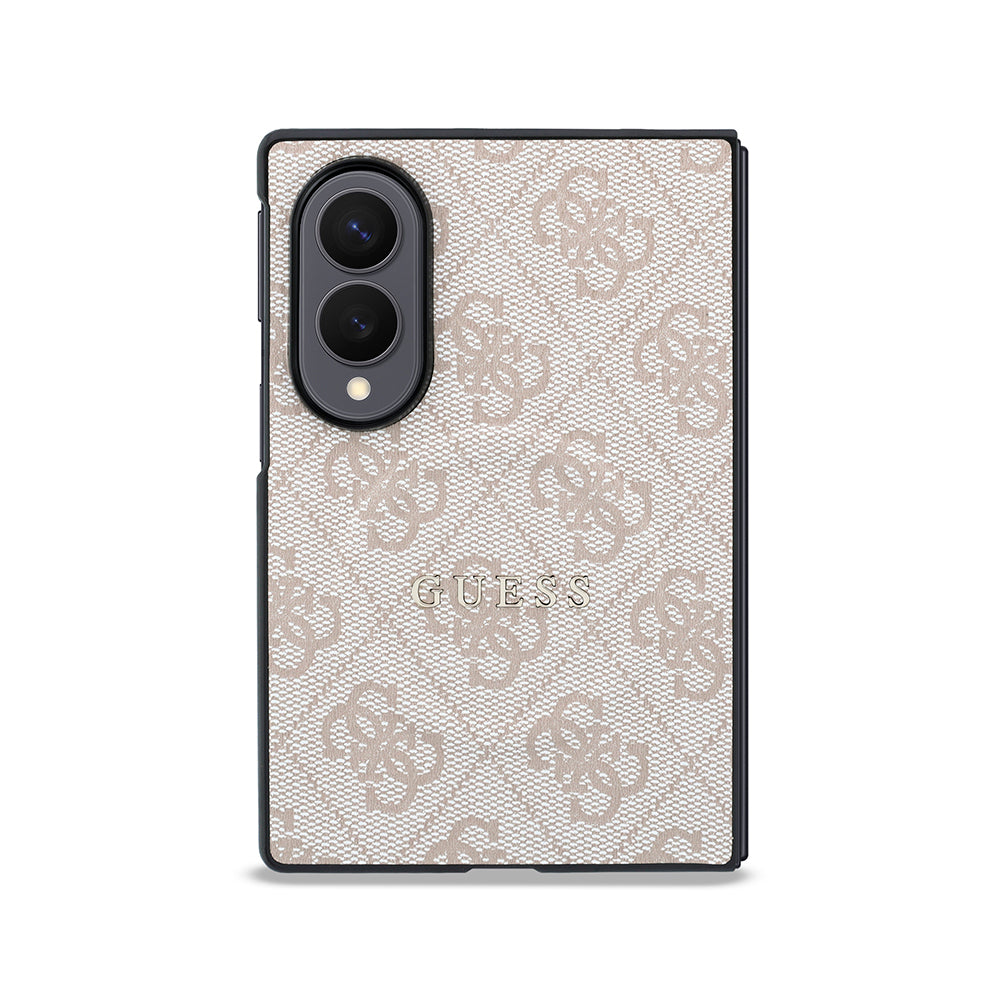 Galaxy Z Fold 8 Kılıf Guess Orijinal Lisanslı M-safe Şarj Özellikli PU Deri 4G Desenli Yazı Logolu Kılıf