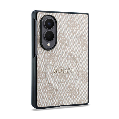 Galaxy Z Fold 8 Kılıf Guess Orijinal Lisanslı M-safe Şarj Özellikli PU Deri 4G Desenli Yazı Logolu Kılıf