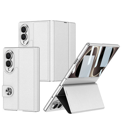 Galaxy Z Fold 8 Kılıf Karbon Fiber Tasarımlı Magnetik Tokalı Kartlıklı Zore Kıpta Zegna Kılıf