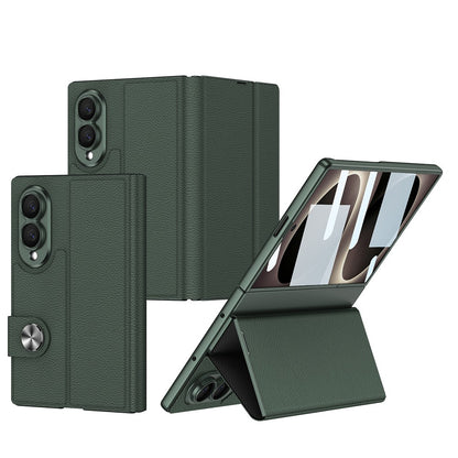 Galaxy Z Fold 8 Kılıf Karbon Fiber Tasarımlı Magnetik Tokalı Kartlıklı Zore Kıpta Zegna Kılıf