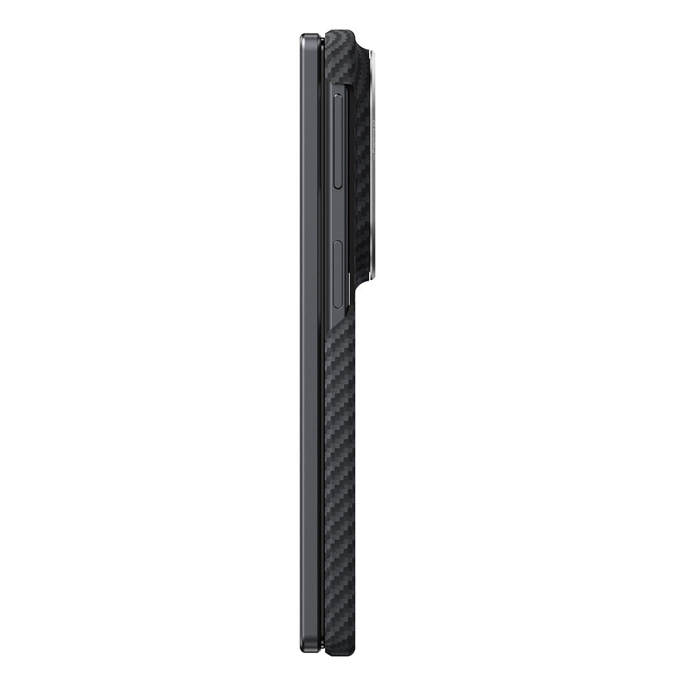 Galaxy Z Fold 8 Kılıf M-safe Şarj Özellikli 600D Aramid Karbon Fiber Pitaka Edge Serisi Black-Grey Twill Kılıf